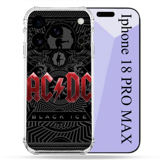 Coque Renforcée Pour Iphone 18 Pro Max Musique Rock ACDC Rouge