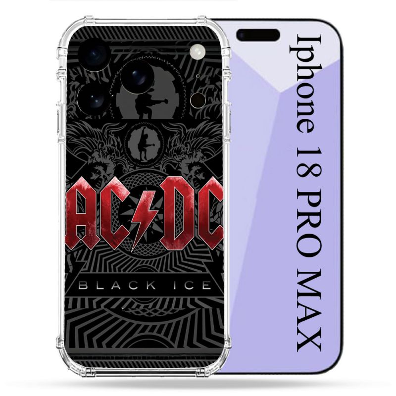 Coque Renforcée Pour Iphone 18 Pro Max Musique Rock ACDC Rouge
