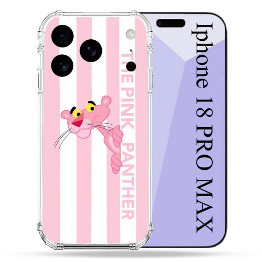 Coque Renforcée Pour Iphone 18 Pro Max Panthere Rose