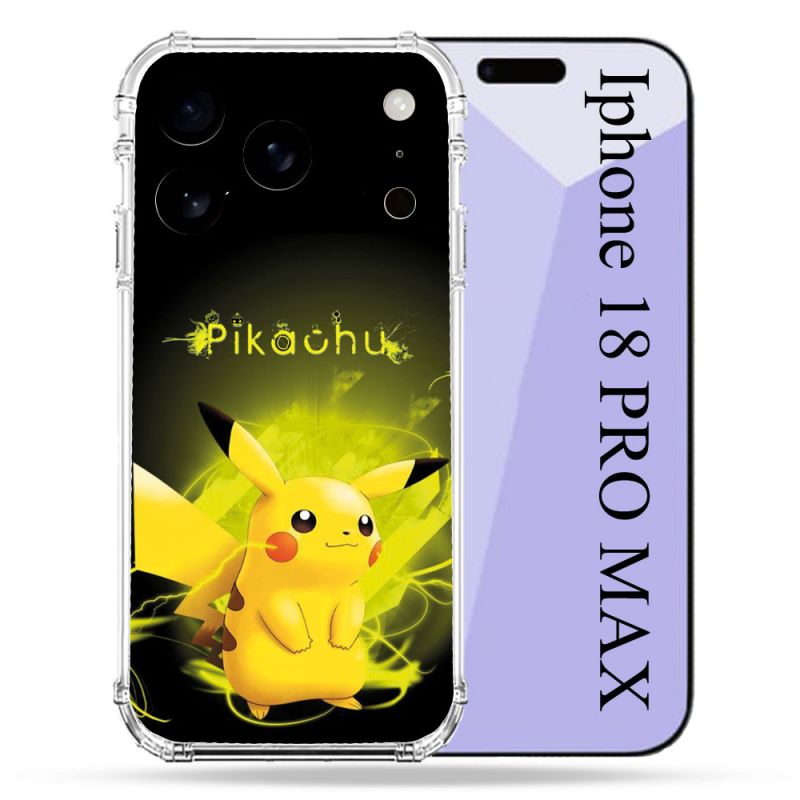 Coque Renforcée Pour Iphone 18 Pro Max Pokemon Pikachu Eclair