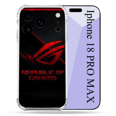 Coque Renforcée Pour Iphone 18 Pro Max ROG Rouge