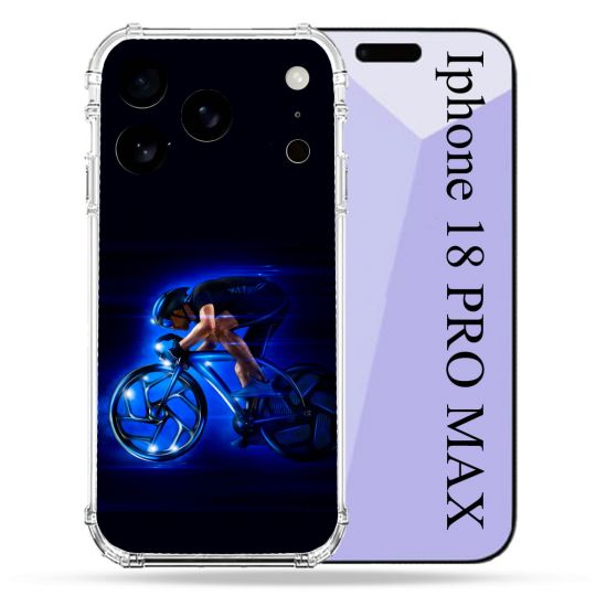 Coque Renforcée Pour Iphone 18 Pro Max Sport Cyclisme Bleu
