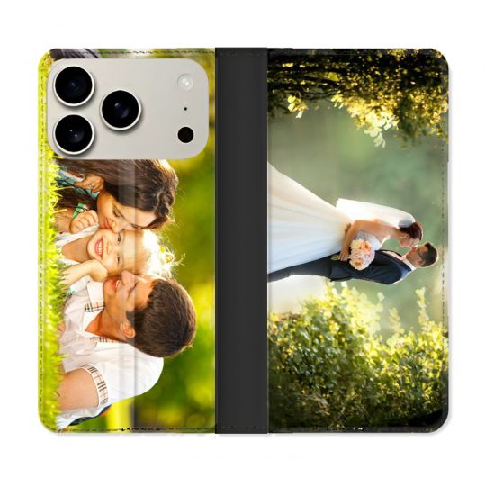 Housse Cuir Portefeuille Personnalisée Pour Iphone 18 Pro Étui Protection avec Photo, Texte, Logo, Design