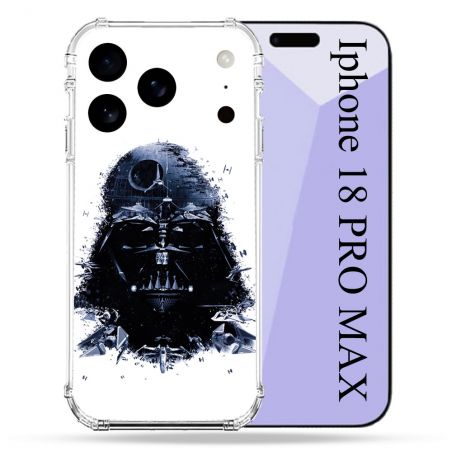 Coque Renforcée Pour Iphone 18 Pro Max Star Wars - Dark Vador Blanc