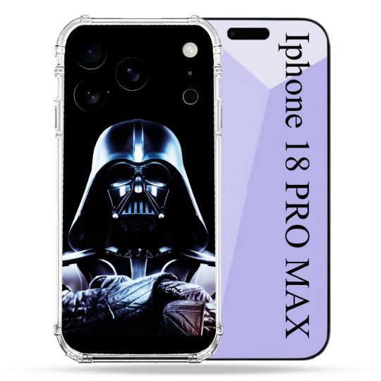 Coque Renforcée Pour Iphone 18 Pro Max Star Wars - Dark Vador Noir