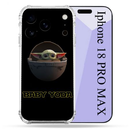 Coque Renforcée Pour Iphone 18 Pro Max Star Wars - Yoda bebe noir