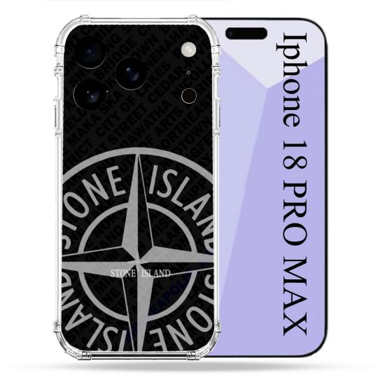 Coque Renforcée Pour Iphone 18 Pro Max Stone Island Gris
