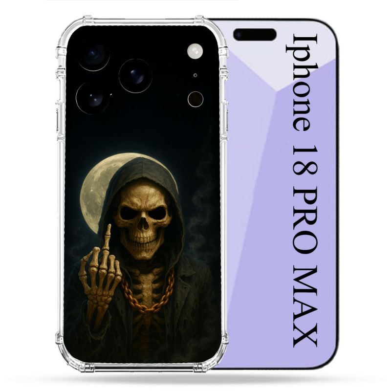 Coque Renforcée Pour Iphone 18 Pro Max Tete de Mort Doigt 2026