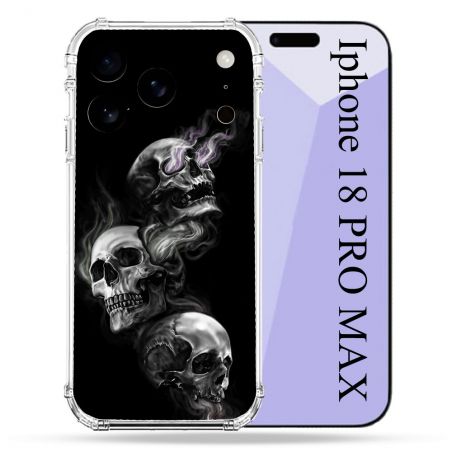 Coque Renforcée Pour Iphone 18 Pro Max Tete de Mort Triple