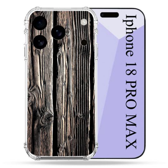 Coque Renforcée Pour Iphone 18 Pro Max Texture Bois