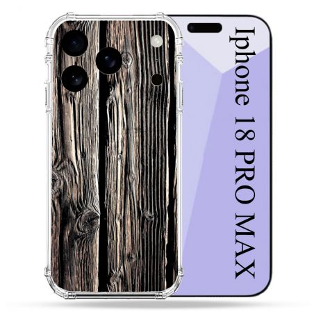 Coque Renforcée Pour Iphone 18 Pro Max Texture Bois