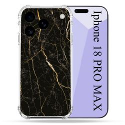 Coque Renforcée Pour Iphone 18 Pro Max Texture Marbre Noir