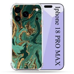Coque Renforcée Pour Iphone 18 Pro Max Texture Marbre Vert