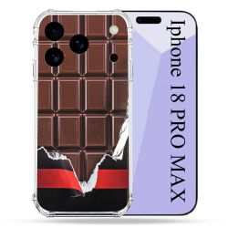 Coque Renforcée Pour Iphone 18 Pro Max Texture Trompe Oeil Chocolat