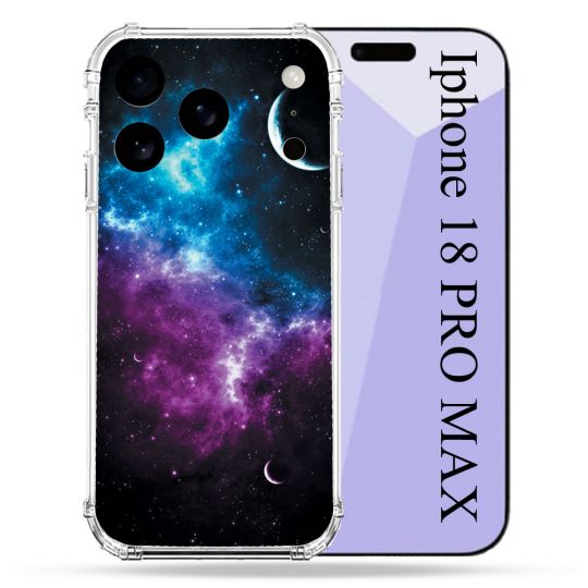 Coque Renforcée Pour Iphone 18 Pro Max Univers Bleu Violet