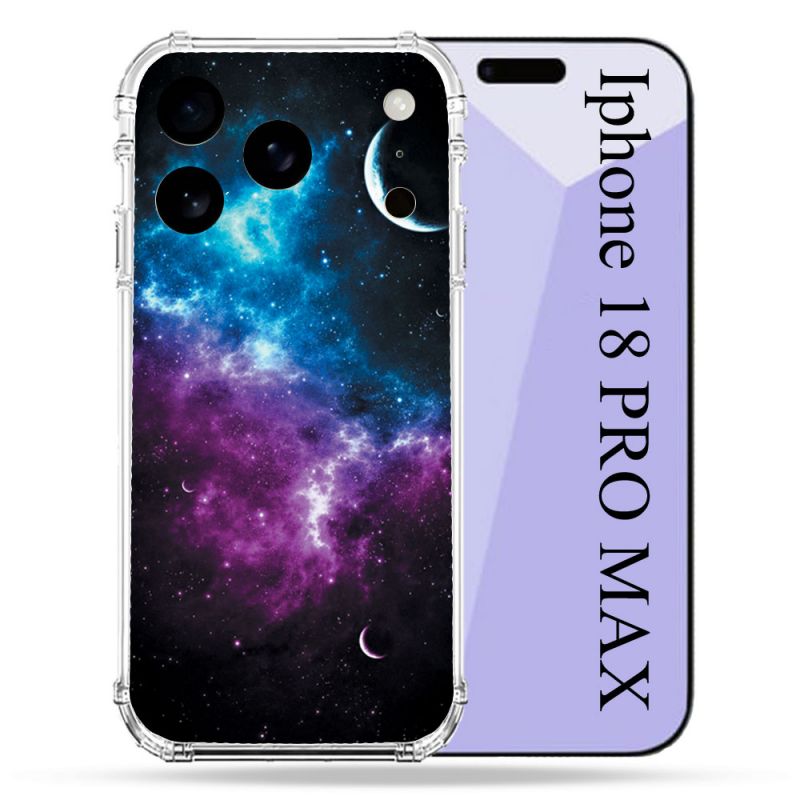 Coque Renforcée Pour Iphone 18 Pro Max Univers Bleu Violet