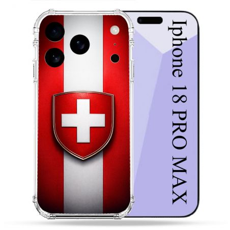 Coque Renforcée Pour Iphone 18 Pro Max Voyage Drapeau Suisse
