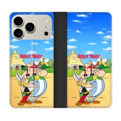 Housse cuir portefeuille Pour Iphone 18 Pro Astérix Obélix Color