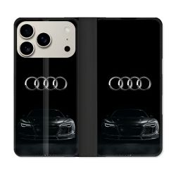 Housse cuir portefeuille Pour Iphone 18 Pro Audi