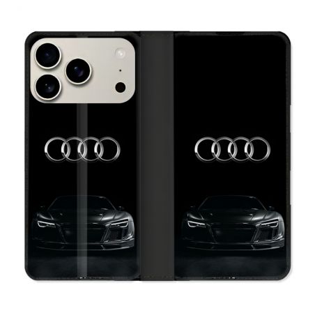 Housse cuir portefeuille Pour Iphone 18 Pro Audi
