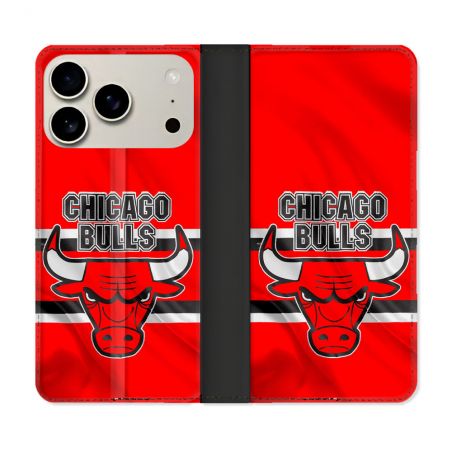 Housse cuir portefeuille Pour Iphone 18 Pro Basket Chicago Bulls