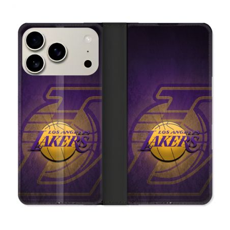 Housse cuir portefeuille Pour Iphone 18 Pro Basket Los Angeles Lakers
