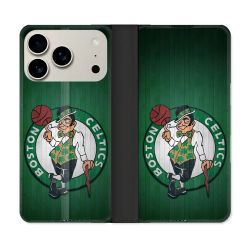 Housse cuir portefeuille Pour Iphone 18 Pro Max Basket Boston Celtics