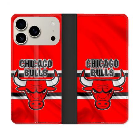 Housse cuir portefeuille Pour Iphone 18 Pro Max Basket Chicago Bulls