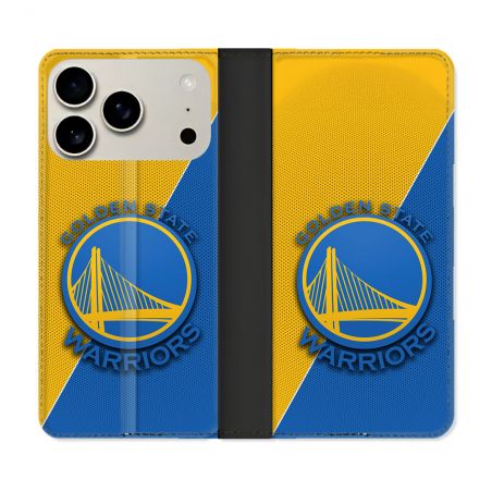 Housse cuir portefeuille Pour Iphone 18 Pro Max Basket Golden State Warriors
