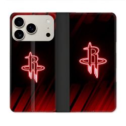 Housse cuir portefeuille Pour Iphone 18 Pro Max Basket Houston Rockets