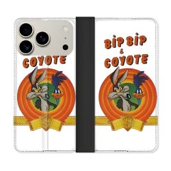 Housse cuir portefeuille Pour Iphone 18 Pro Max Bip Bip Coyote