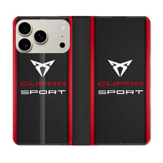 Housse cuir portefeuille Pour Iphone 18 Pro Max Cupra