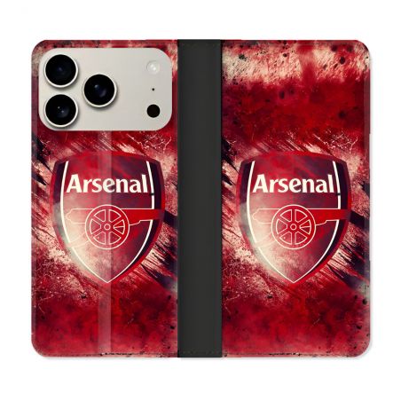 Housse cuir portefeuille Pour Iphone 18 Pro Max Foot Arsenal