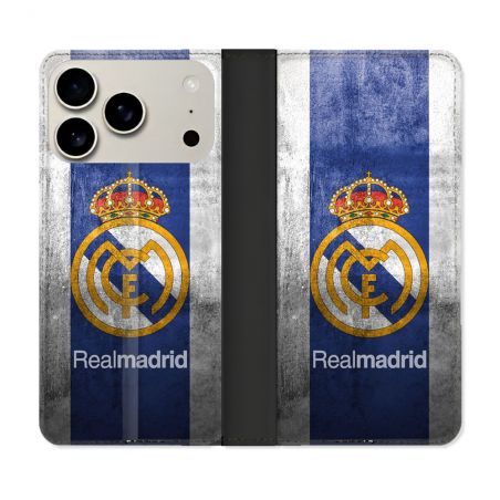 Housse cuir portefeuille Pour Iphone 18 Pro Max Foot Real Madrid
