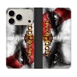 Housse cuir portefeuille Pour Iphone 18 Pro Max God Of War GOW