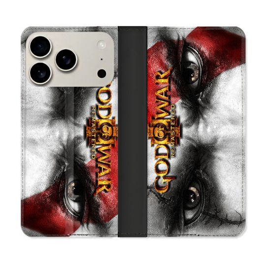 Housse cuir portefeuille Pour Iphone 18 Pro Max God Of War GOW