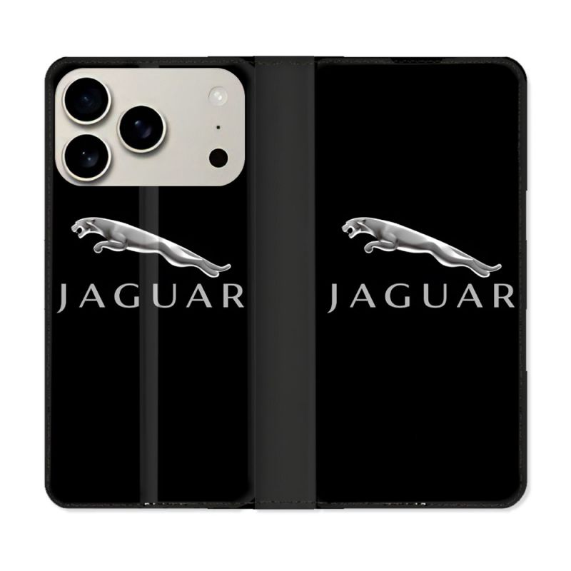 Housse cuir portefeuille Pour Iphone 18 Pro Max Jaguar