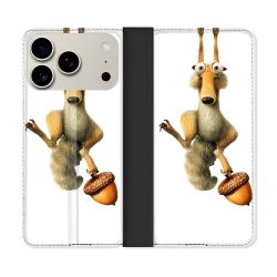 Housse cuir portefeuille Pour Iphone 18 Pro Max L'âge de Glace Scratch Suspendu