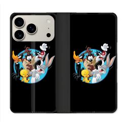 Housse cuir portefeuille Pour Iphone 18 Pro Max Looney Tunes