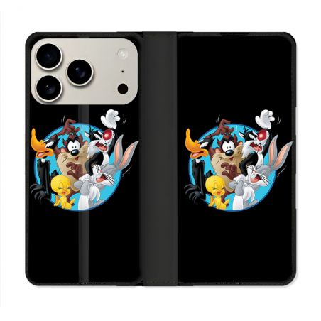 Housse cuir portefeuille Pour Iphone 18 Pro Max Looney Tunes