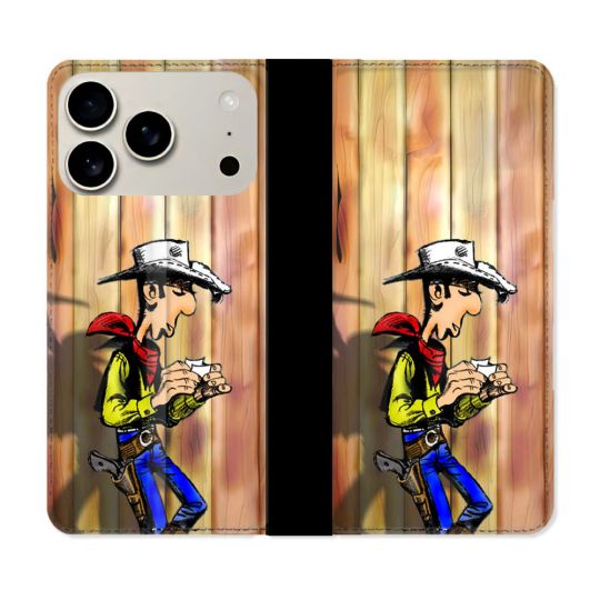 Housse cuir portefeuille Pour Iphone 18 Pro Max Lucky Luke