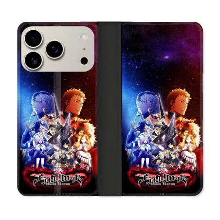 Housse cuir portefeuille Pour Iphone 18 Pro Max Manga Black Clover Affiche