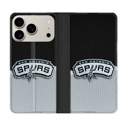 Housse cuir portefeuille Pour Iphone 18 Pro Basket San Antonio Spurs