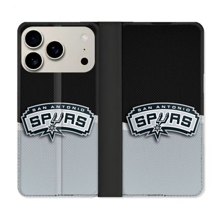 Housse cuir portefeuille Pour Iphone 18 Pro Basket San Antonio Spurs