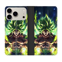 Housse cuir portefeuille Pour Iphone 18 Pro Max Manga Dragon Ball Broly
