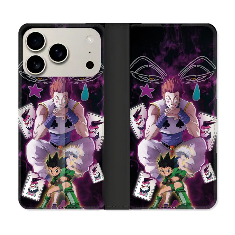 Housse cuir portefeuille Pour Iphone 18 Pro Max Manga Hunter X Hunter Hisoka