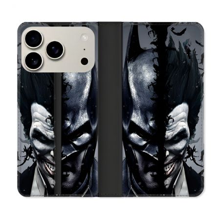 Housse cuir portefeuille Pour Iphone 18 Pro Batman Joker