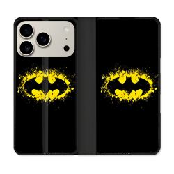Housse cuir portefeuille Pour Iphone 18 Pro Batman Logo