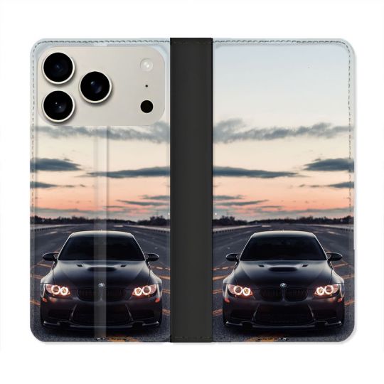 Housse cuir portefeuille Pour Iphone 18 Pro BMW Serie