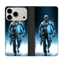 Housse cuir portefeuille Pour Iphone 18 Pro Call Of Duty Guerrier